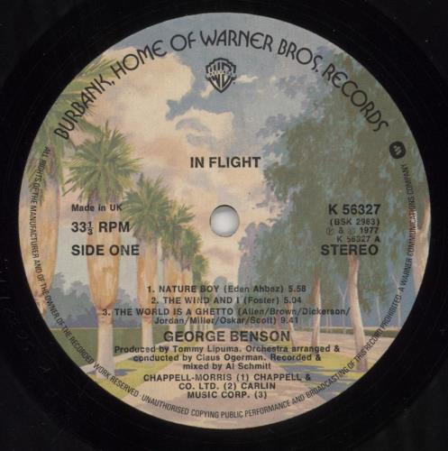 George Benson In Flight vinyl LP album (LP record) UK GBELPIN284606