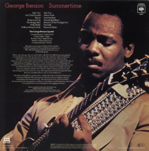 George Benson Summertime vinyl LP album (LP record) UK GBELPSU679513