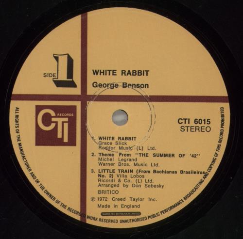 George Benson White Rabbit - EX vinyl LP album (LP record) UK GBELPWH885141