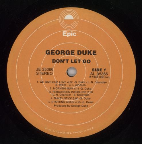 George Duke Don't Let Go vinyl LP album (LP record) US GA9LPDO870664