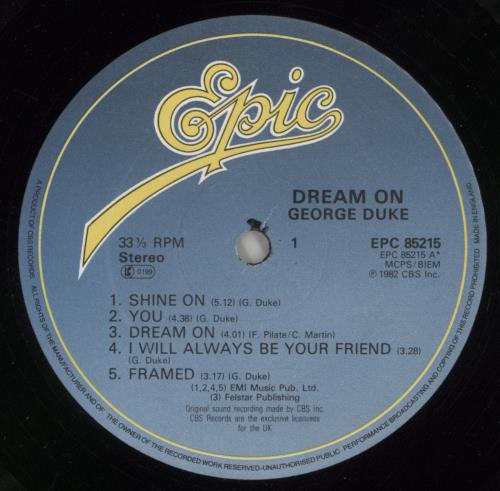 George Duke Dream On vinyl LP album (LP record) UK GA9LPDR723001