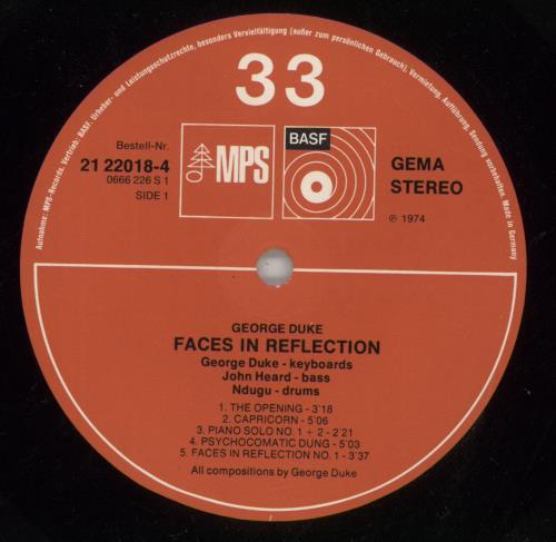George Duke Faces In Reflection vinyl LP album (LP record) German GA9LPFA870668