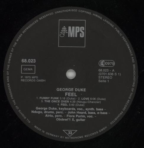 George Duke Feel - EX vinyl LP album (LP record) German GA9LPFE870678