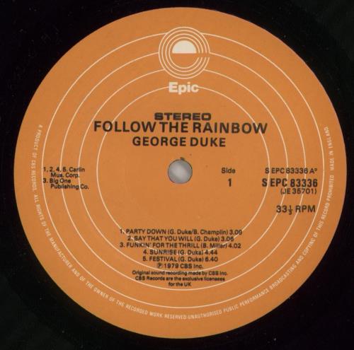 George Duke Follow The Rainbow vinyl LP album (LP record) UK GA9LPFO524786