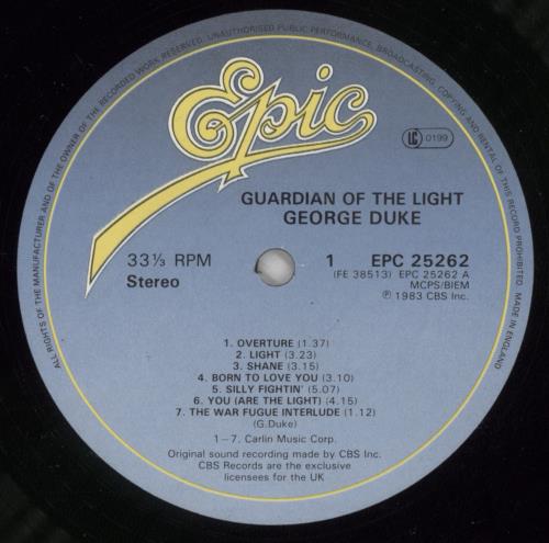 George Duke Guardian Of The Light vinyl LP album (LP record) UK GA9LPGU495108