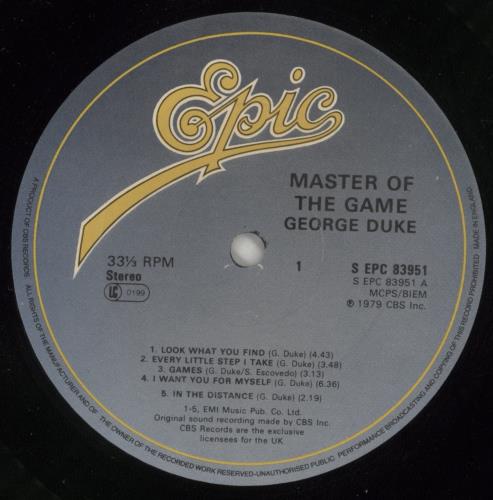 George Duke Master Of The Game vinyl LP album (LP record) UK GA9LPMA607795
