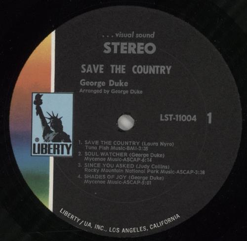 George Duke Save The Country vinyl LP album (LP record) US GA9LPSA746481