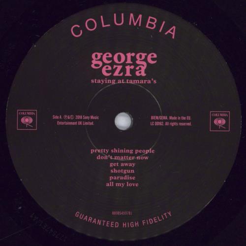 George Ezra Staying At Tamara's vinyl LP album (LP record) UK IZOLPST832507