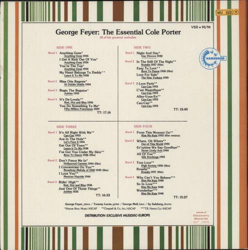 George Feyer The Essential Cole Porter 2-LP vinyl record set (Double LP Album) French GV22LTH888359