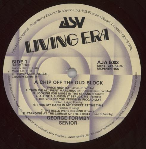 George Formby A Chip Off The Old Block vinyl LP album (LP record) UK GFBLPAC863455