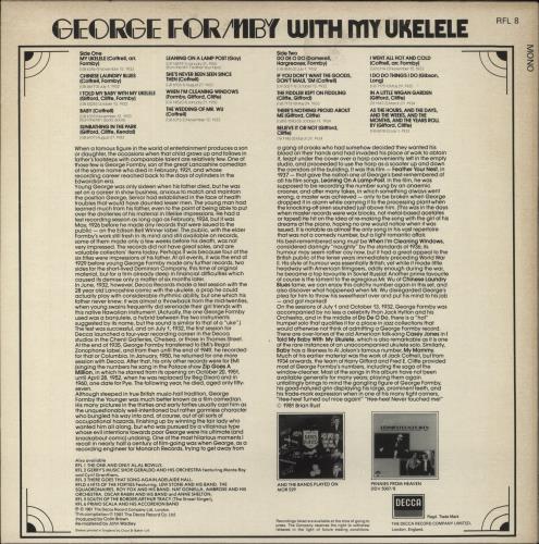 George Formby With My Ukelele vinyl LP album (LP record) UK GFBLPWI863453