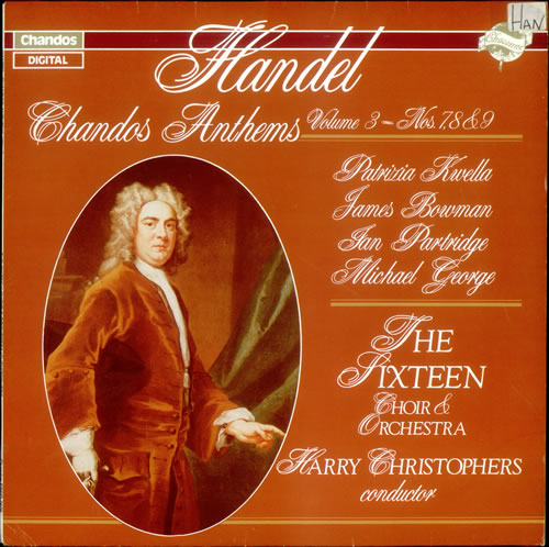 George Frideric Handel Chandos Anthems Volume 3 - Nos. 7, 8 & 9 vinyl LP album (LP record) UK HJRLPCH535216