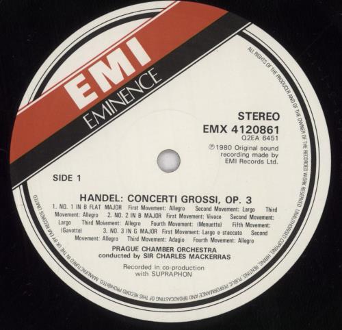George Frideric Handel Handel Concerti Grossi Opus 3 vinyl LP album (LP record) UK HJRLPHA837348