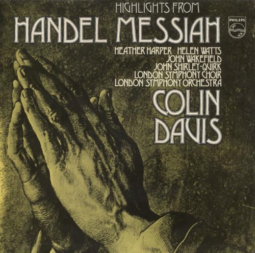 George Frideric Handel Highlights From Messiah vinyl LP album (LP record) UK HJRLPHI733363