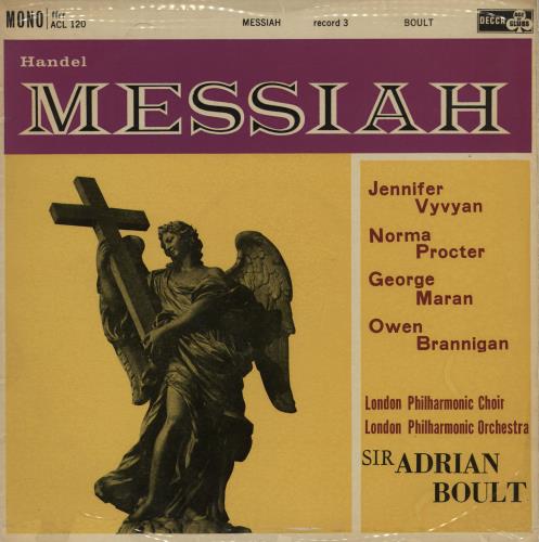 George Frideric Handel Messiah - EX 2-LP vinyl record set (Double LP Album) UK HJR2LME761509
