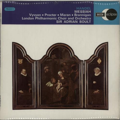 George Frideric Handel Messiah 3-LP vinyl record set (Triple LP Album) UK HJR3LME652661