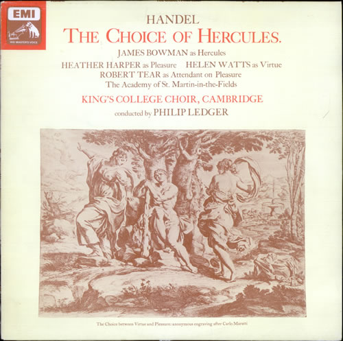 George Frideric Handel The Choice of Hercules vinyl LP album (LP record) UK HJRLPTH526053