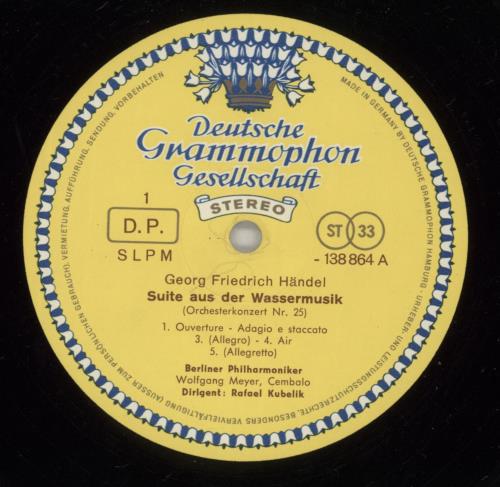 George Frideric Handel Water Music Suite & Music for the Royal Fireworks vinyl LP album (LP record) UK HJRLPWA531950