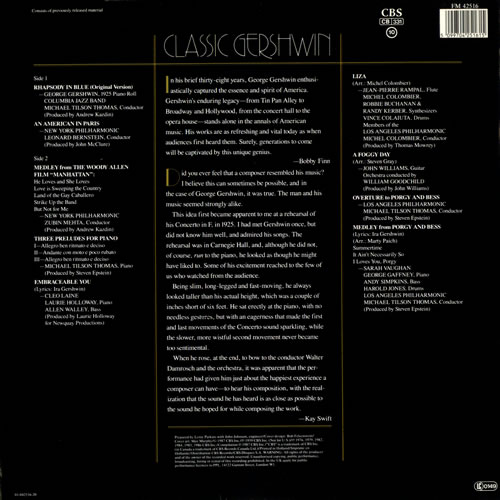 George Gershwin Classic Gershwin vinyl LP album (LP record) Dutch G/GLPCL532002