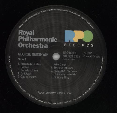 George Gershwin Gershwin Gold - Rhapsody In Blue - The Gershwin Songbook vinyl LP album (LP record) UK G/GLPGE864989