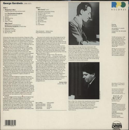 George Gershwin Gershwin Gold - Rhapsody In Blue - The Gershwin Songbook vinyl LP album (LP record) UK G/GLPGE864989