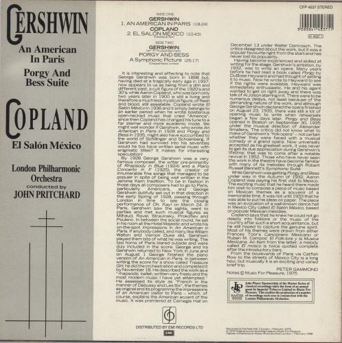 George Gershwin Gershwin: An American In Paris, Porgy And Bess Suite / Copland: El Sal�n M�xico vinyl LP album (LP record) UK G/GLPGE863802