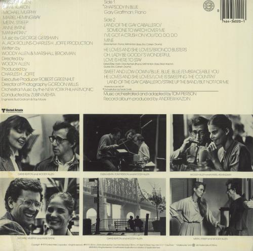 George Gershwin Music From The Woody Allen Film "Manhattan" vinyl LP album (LP record) US G/GLPMU814141