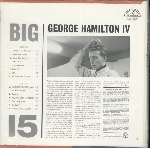 George Hamilton IV Big 15 vinyl LP album (LP record) US GB1LPBI699759