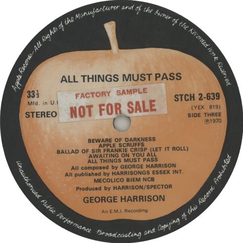 George Harrison All Things Must Pass - Complete - Factory Sample Vinyl Box Set UK GHAVXAL655523