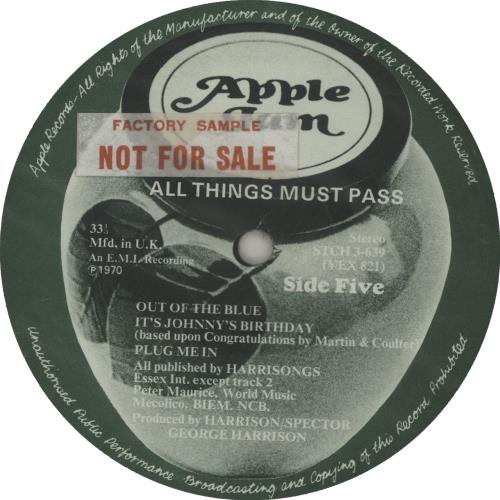 George Harrison All Things Must Pass - Complete - Factory Sample Vinyl Box Set UK GHAVXAL655523