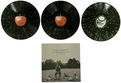 George Harrison All Things Must Pass - Green & Black Splatter Vinyl 3LP 3-LP vinyl record set (Triple LP Album) UK GHA3LAL878124