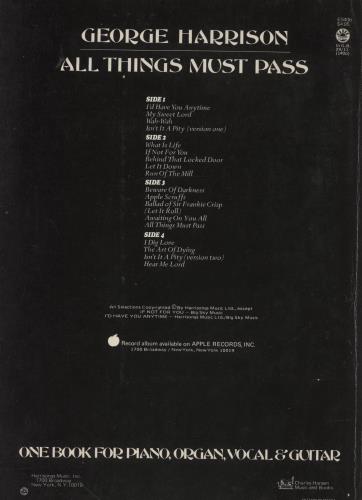 George Harrison All Things Must Pass book UK GHABKAL854500