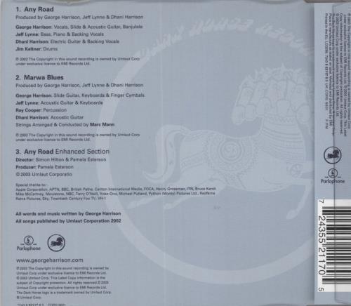 George Harrison Any Road CD single (CD5 / 5") UK GHAC5AN245084