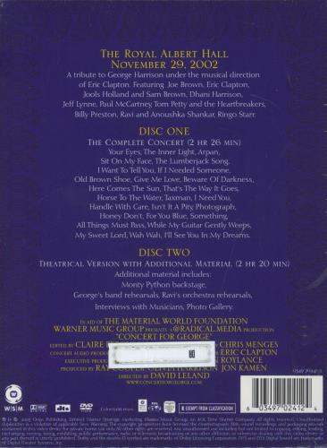 George Harrison Concert For George - Sealed DVD UK GHADDCO830021