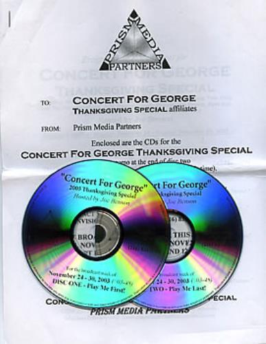 George Harrison Concert For George - Thanksgiving Special 2 CD album set (Double CD) US GHA2CCO312421