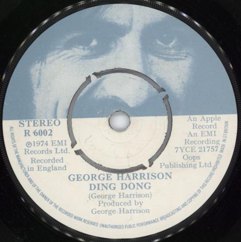 George Harrison Ding Dong 7" vinyl single (7 inch record / 45) UK GHA07DI300991