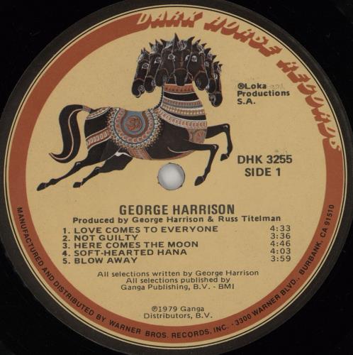George Harrison George Harrison vinyl LP album (LP record) US GHALPGE78365
