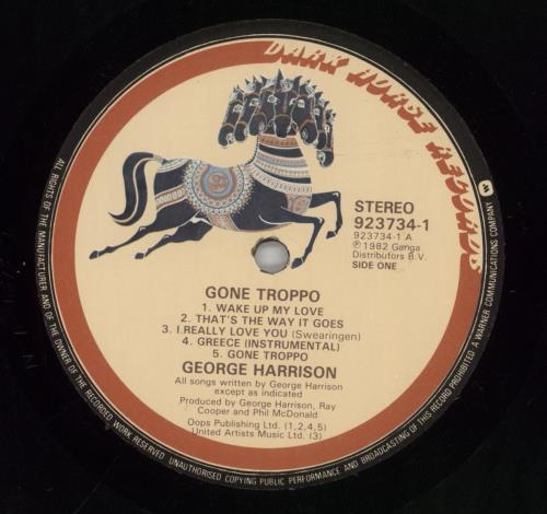 George Harrison Gone Troppo vinyl LP album (LP record) UK GHALPGO211300
