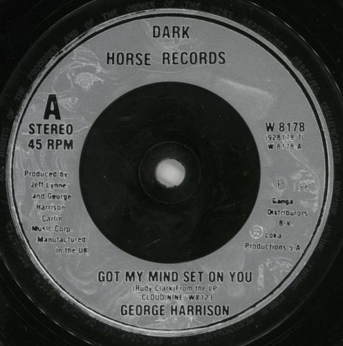 George Harrison Got My Mind Set On You - P/S - Inj 7" vinyl single (7 inch record / 45) UK GHA07GO49695