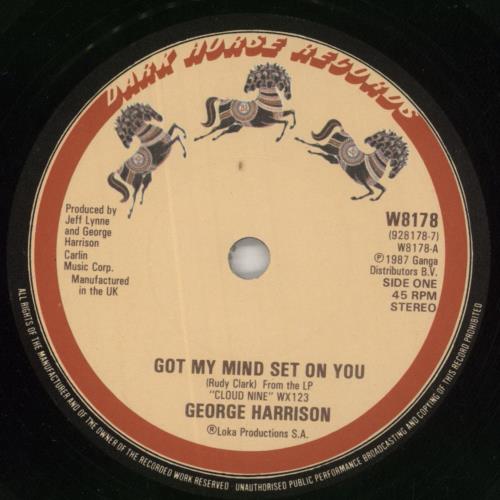 George Harrison Got My Mind Set On You - Solid + Promo Stickered Sleeve 7" vinyl single (7 inch record / 45) UK GHA07GO858266