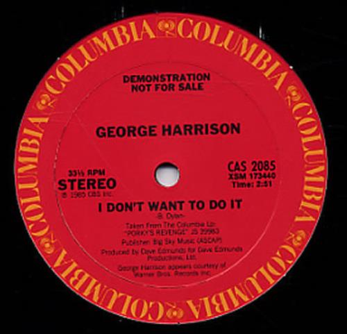 George Harrison I Don't Want To Do It 12" vinyl single (12 inch record / Maxi-single) US GHA12ID38707