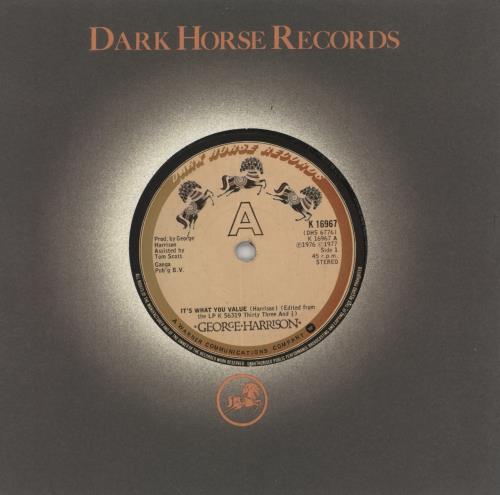 George Harrison It's What You Value 7" vinyl single (7 inch record / 45) UK GHA07IT92835