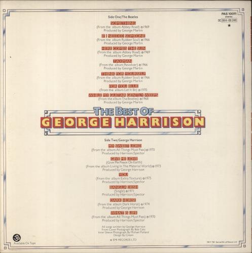 George Harrison The Best Of George Harrison - EX vinyl LP album (LP record) UK GHALPTH579520