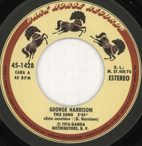 George Harrison This Song 7" vinyl single (7 inch record / 45) Spanish GHA07TH137020