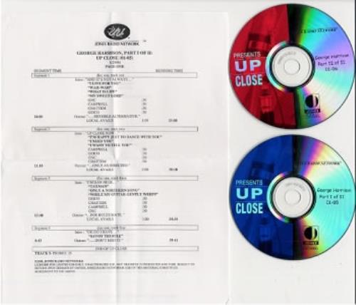 George Harrison Up Close CD-R acetate US GHACRUP184649