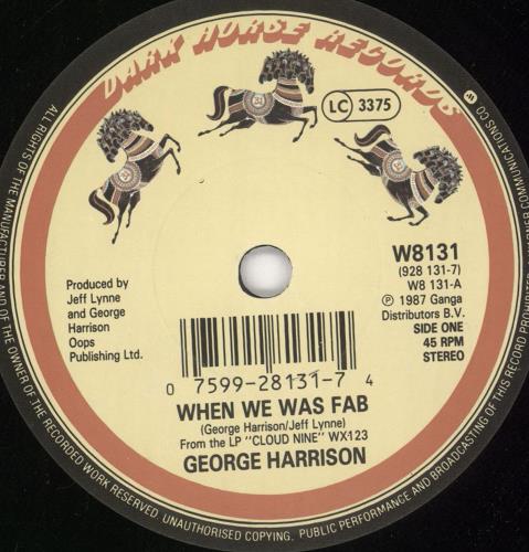 George Harrison When We Was Fab 7" vinyl single (7 inch record / 45) German GHA07WH722805
