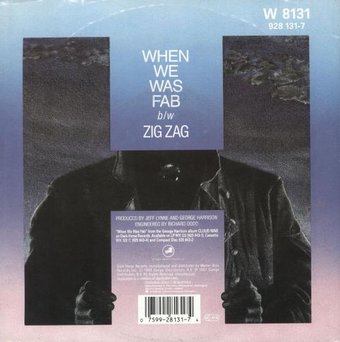 George Harrison When We Was Fab 7" vinyl single (7 inch record / 45) German GHA07WH722805