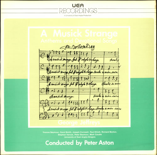 George Jeffreys A Musick Strange - Anthems And Devotional Songs vinyl LP album (LP record) UK GJ9LPAM501596