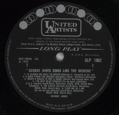 George Jones Sings Like The Dickens! vinyl LP album (LP record) UK GEJLPSI876720