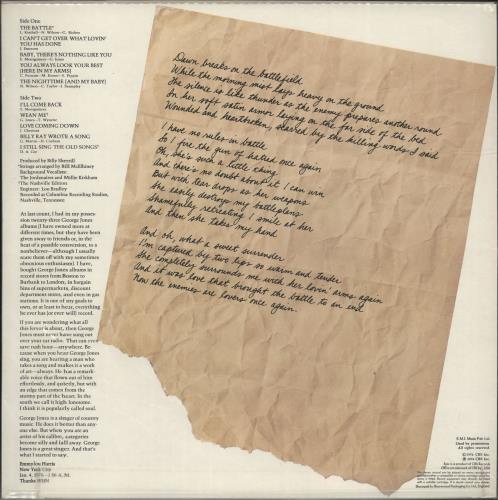 George Jones The Battle vinyl LP album (LP record) UK GEJLPTH699868